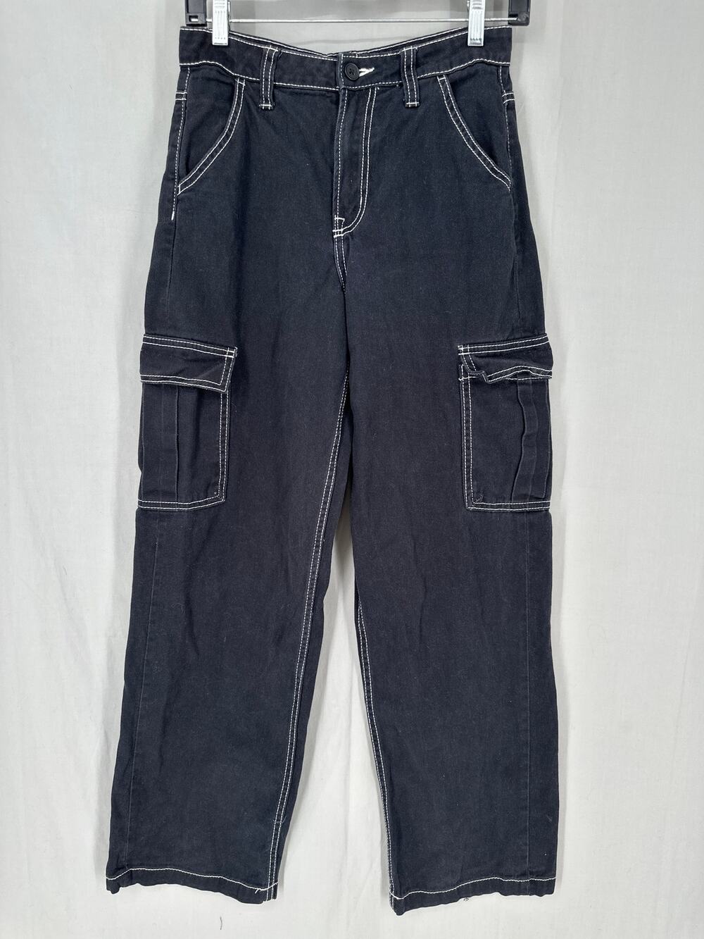 HM Cargo Pants Women 0 Black Baggy Wide Leg Whimsigoth Y2K Skater Grunge